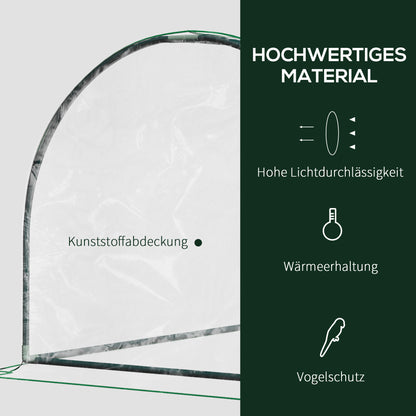 Greenhouse with Roll-up Window, Winterproof Foil Greenhouse Made of Steel, Water-Resistant Greenhouse for Balcony Garden, Tomato Greenhouse with UV Protection 200x100x80cm, Tomato Greenhouse for Vegetables Transparent