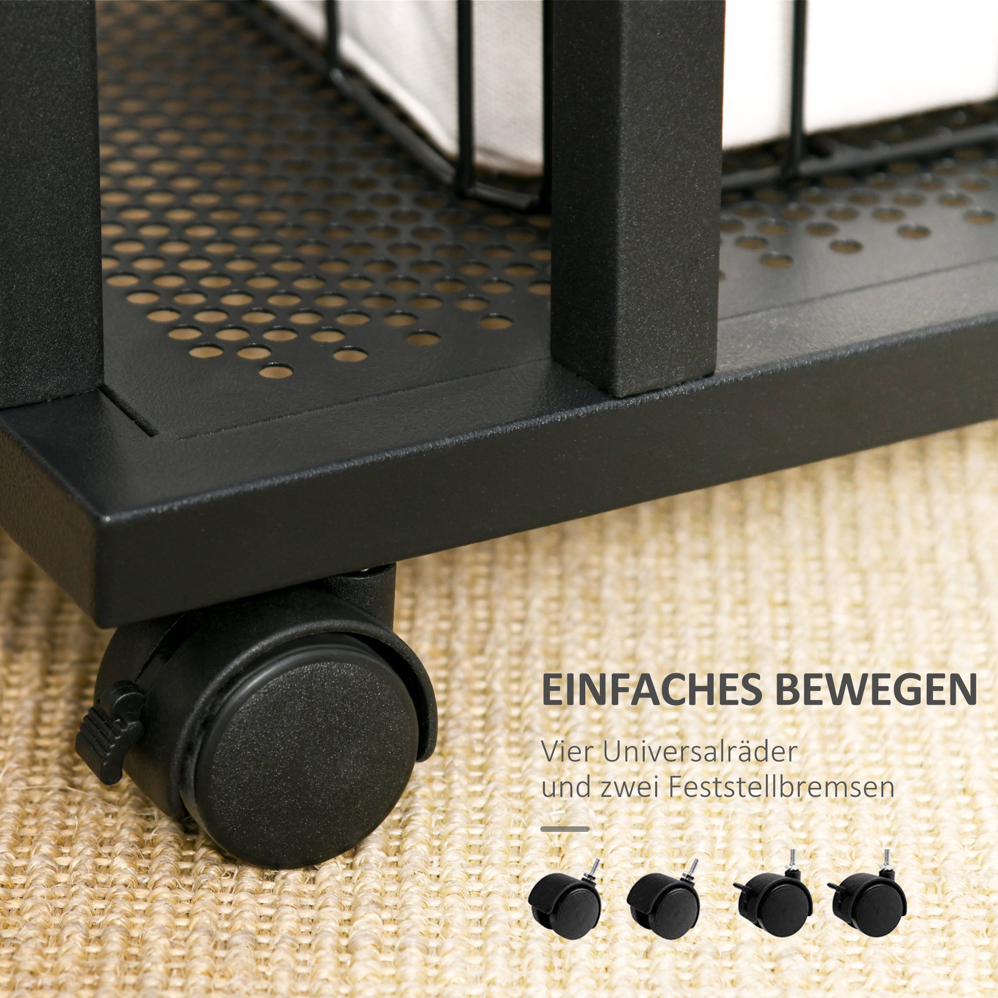 Side Table C-Shape Rolling Cart Serving Trolley Laptop Table Coffee Table Nightstand Bedside Table with Metal Frame Industrial Design Nightstand Black + Walnut Grain 51 x 36 x 65 cm