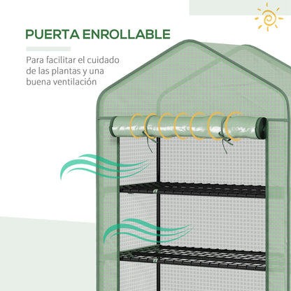 5-Tier Garden Greenhouse Sturdy Greenhouse with 1 Roll-Up Zipper Door Anti-UV Widened Design and Shelves for Plant and Flower Cultivation 90x49x193 cm Green
