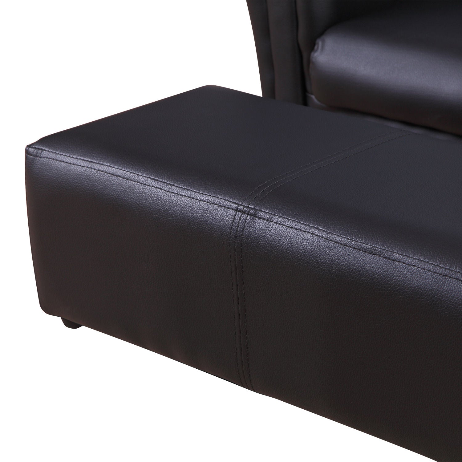 Children's Chair with Footstool, Kids Couch with Stool, Children's Sofa, Sofa Chair, Black, 83 x 42 x 41 cm