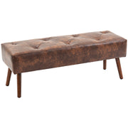 Multifunctional End-of-Bed Bench Classic Bedroom Bench with Wooden Legs and Padded Seat 120 kg Load Capacity for Entryway Hallway 114x38x42 cm Brown