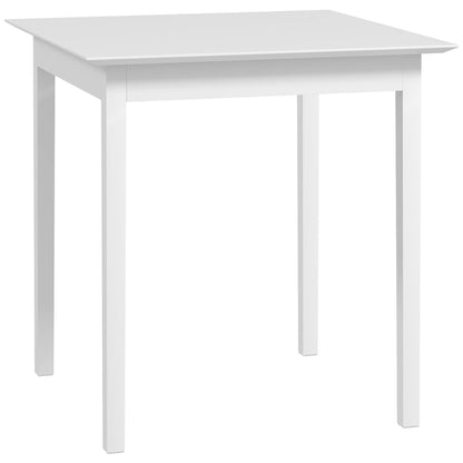 Dining Table Kitchen Table Square Dining Table for 2 People, Living Room Table Made of Solid Wood, for Kitchen, Dining Room, White, 75 x 75 x 76 cm