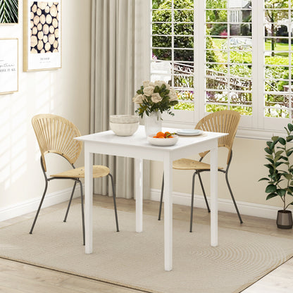 Dining Table Kitchen Table Square Dining Table for 2 People, Living Room Table Made of Solid Wood, for Kitchen, Dining Room, White, 75 x 75 x 76 cm