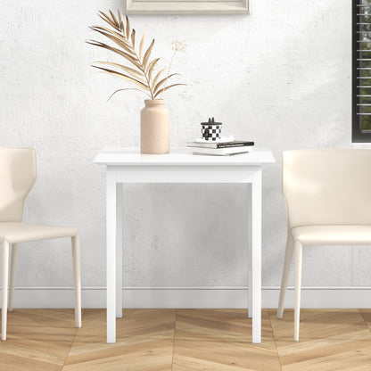 Dining Table Kitchen Table Square Dining Table for 2 People, Living Room Table Made of Solid Wood, for Kitchen, Dining Room, White, 75 x 75 x 76 cm