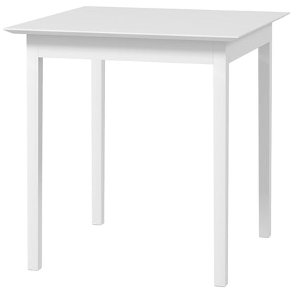 Dining Table Kitchen Table Square Dining Table for 2 People, Living Room Table Made of Solid Wood, for Kitchen, Dining Room, White, 75 x 75 x 76 cm