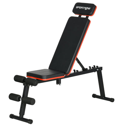 SPORTNOW Adjustable Backrest Weight Bench 5 Levels Multifunctional Dumbbell Bench Padded Seat Synthetic Leather Coating Black