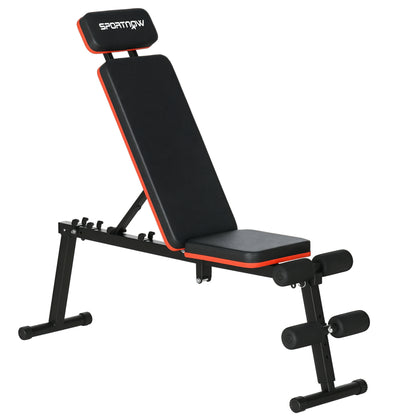 SPORTNOW Adjustable Backrest Weight Bench 5 Levels Multifunctional Dumbbell Bench Padded Seat Synthetic Leather Coating Black