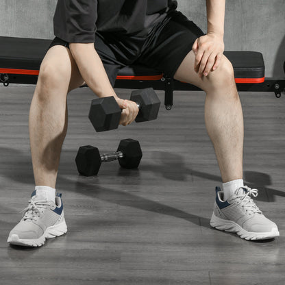 SPORTNOW Adjustable Backrest Weight Bench 5 Levels Multifunctional Dumbbell Bench Padded Seat Synthetic Leather Coating Black