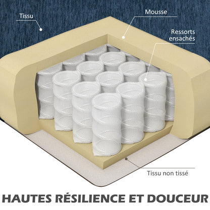 Lounge Chair with Gold Steel Legs, Comfortable 1 Seater Sofa, Side Pockets, for Living Room, Office, Bedroom, Blue