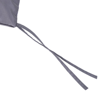 Bench Cushion with Backrest 132x110x10 cm Garden Bench Mattress for 2 Seater Bench with 6 Fastening Strings for Garden Swing Terrace Dark Gray