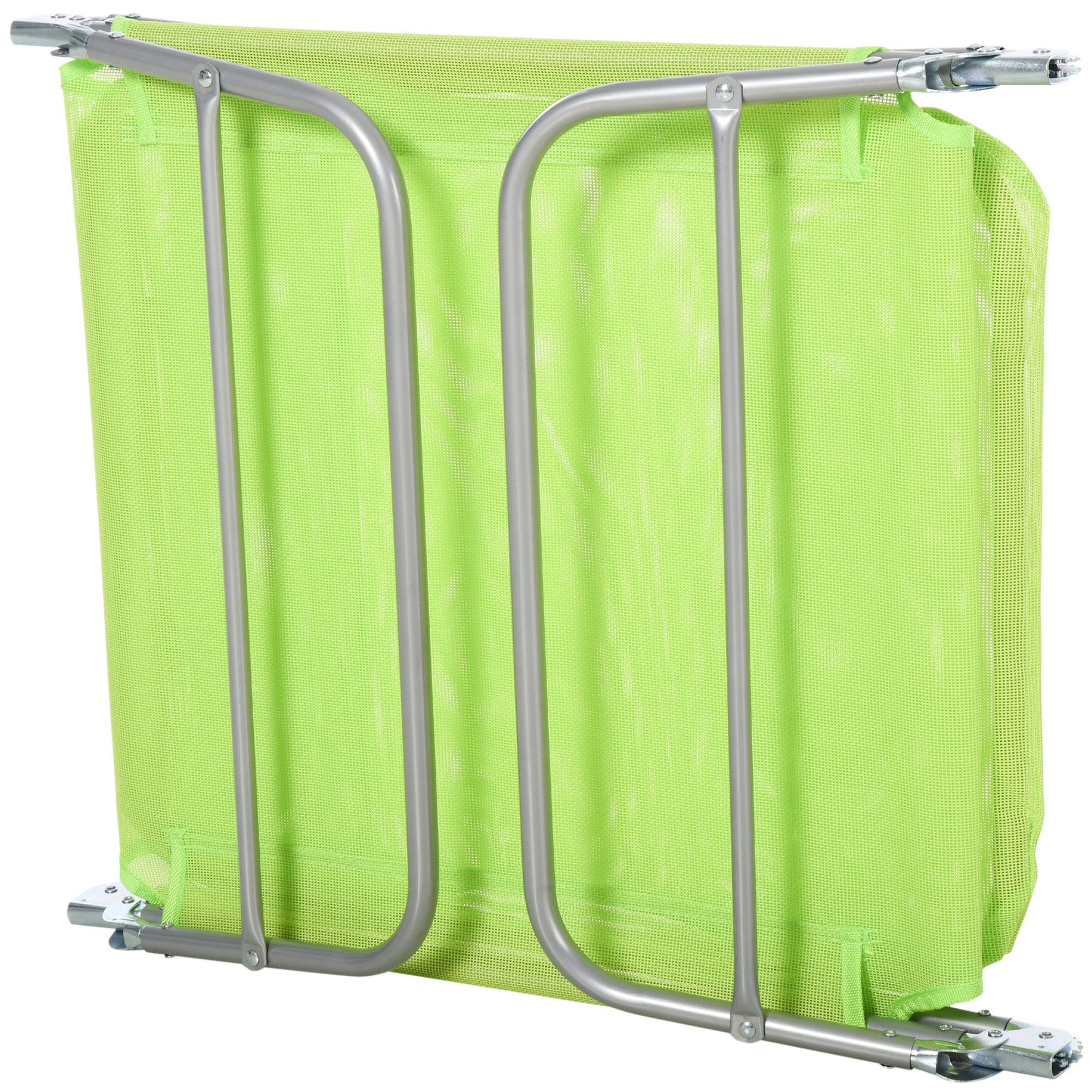 Foldable Sun Lounger with Adjustable Backrest and Cushion, Garden, Beach, and Camping Lounger, Green