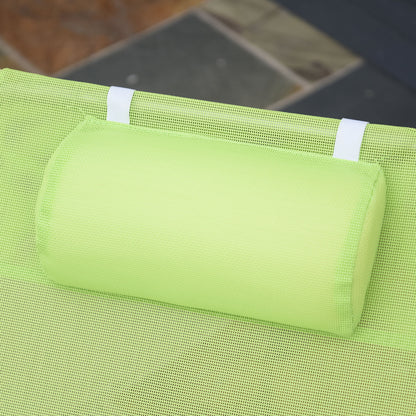 Foldable Sun Lounger with Adjustable Backrest and Cushion, Garden, Beach, and Camping Lounger, Green