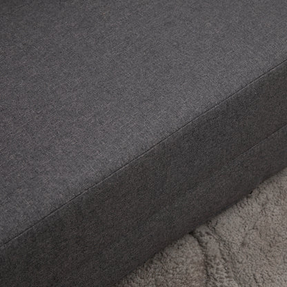 Floor Chair 2-in-1 Folding Bed with Adjustable Backrest Floor Sofa with Decorative Pillow, Floor Seat Cushion for Living Room, Bedroom, Linen, Dark Gray