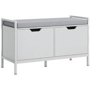 Shoe Bench Shoe Cabinet with Removable Cushioned Seat for 4 Pairs of Shoes Shoe Bench for Entryway Hallway Living Room 84x35x50 cm White