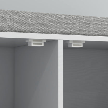 Shoe Bench Shoe Cabinet with Removable Cushioned Seat for 4 Pairs of Shoes Shoe Bench for Entryway Hallway Living Room 84x35x50 cm White