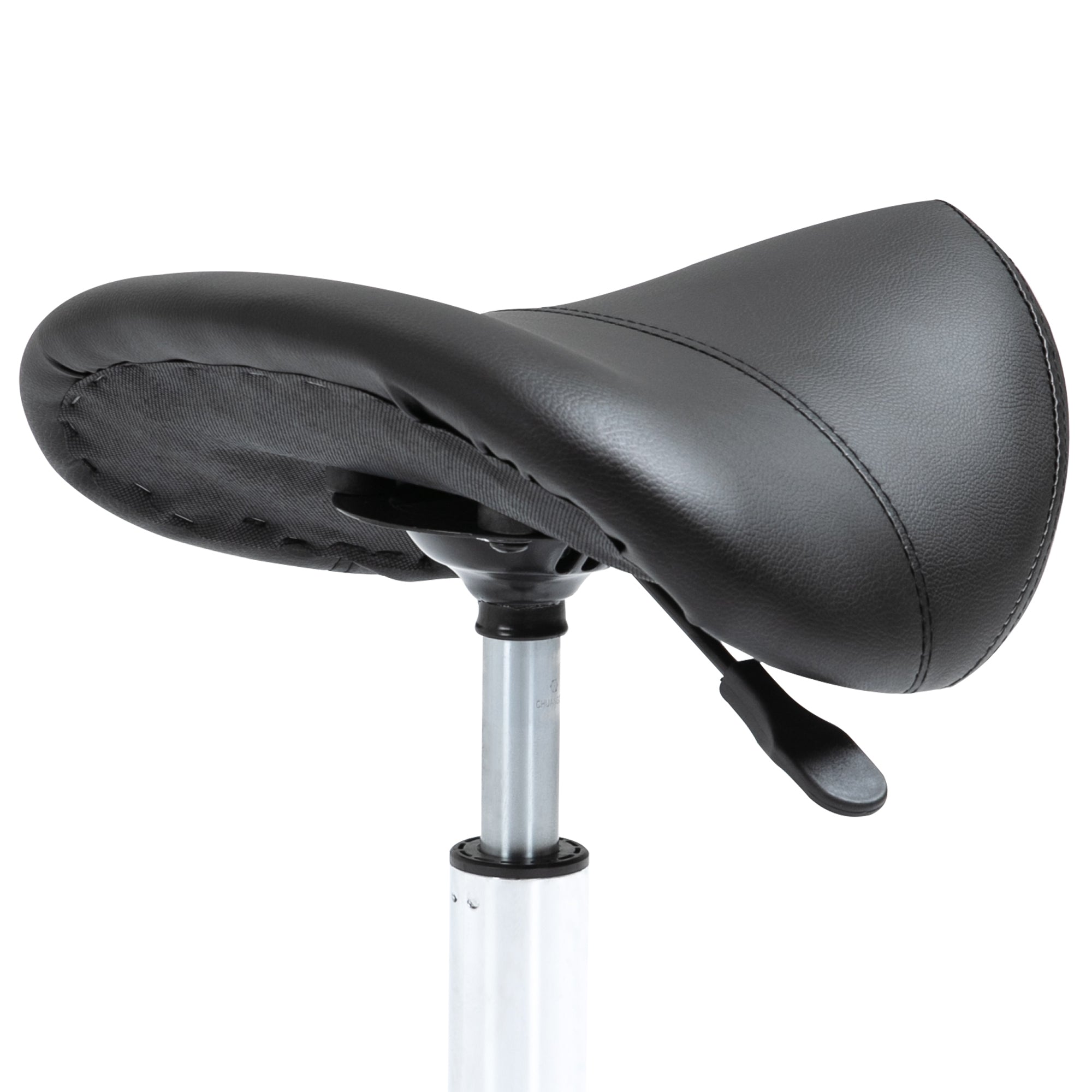 Saddle Stool Work Stool Swivel Stool Rolling Stool Beauty Stool Padded Height Adjustable (Black)
