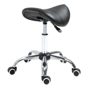 Saddle Stool Work Stool Swivel Stool Rolling Stool Beauty Stool Padded Height Adjustable (Black)
