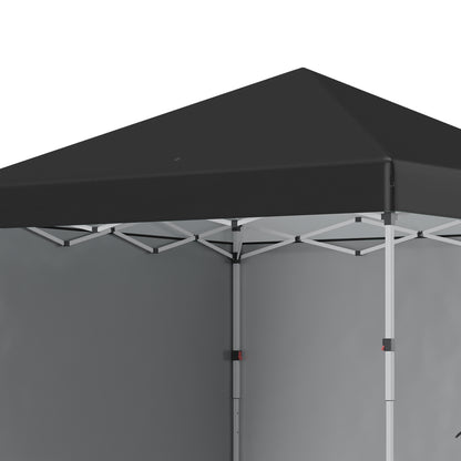 Pop-up folding garden gazebo adjustable in height UV 30+ protection 2 sidewalls - includes carrying bag - for outdoor party, event - 297 x 297 x 288 cm black