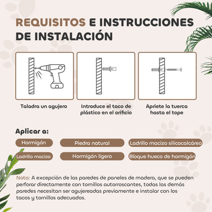 4-Piece Cat Shelves Set Wall Scratcher for Cats with Hammock Posts Scratching Soft Ladder Ball Jumping Platforms Beige