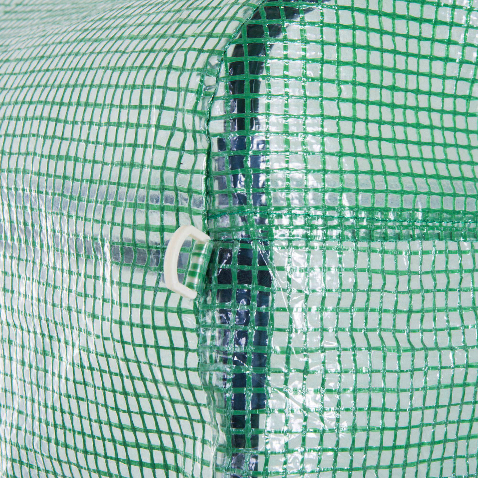 Poly Tunnel Greenhouse 6 x 3 x 2 m Walk-In Greenhouse with Roll-Up Covers Poly Tunnel Greenhouse UV Protection Steel Pipe Green