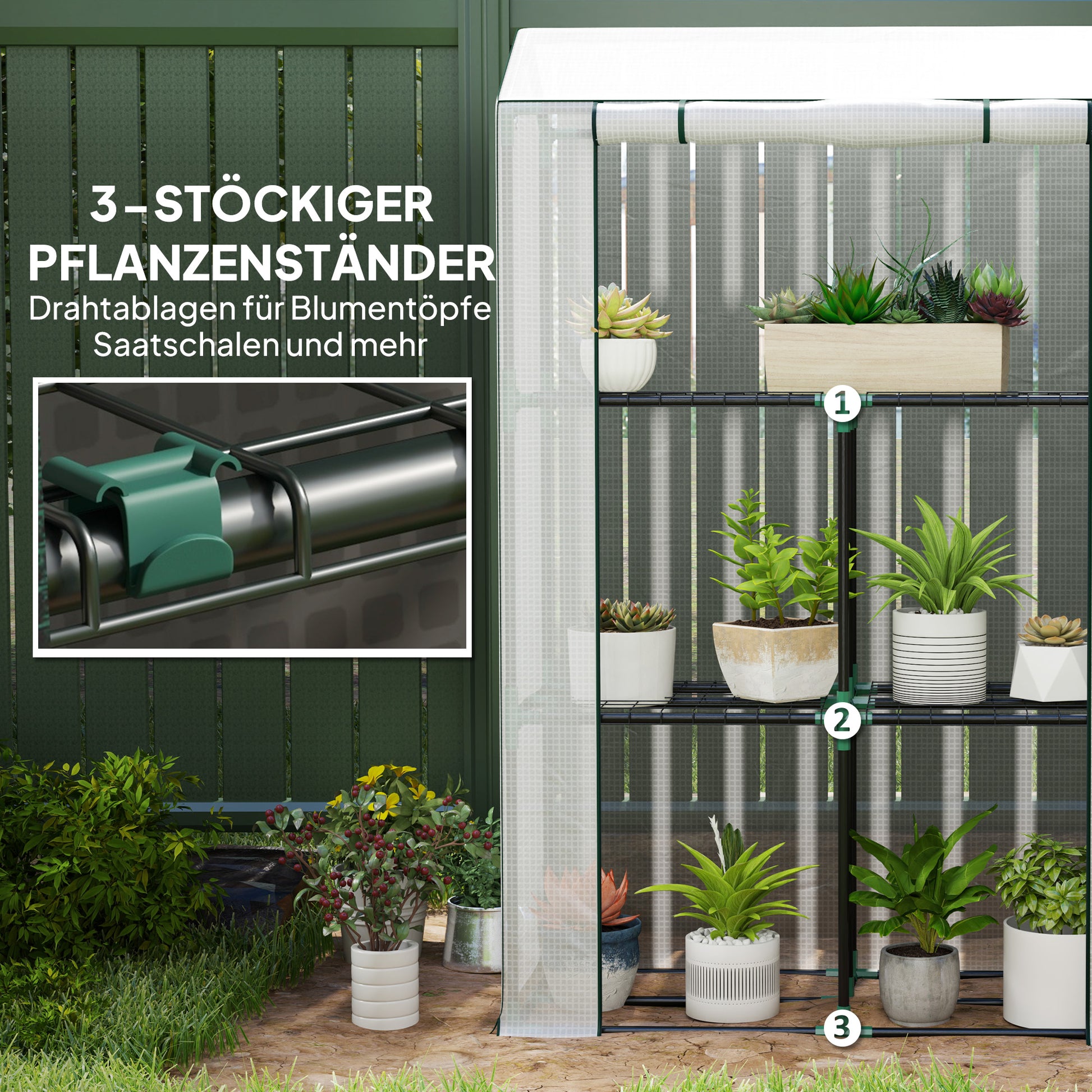 Greenhouse with Shelves Roll-up Door, Winterproof Steel Frame Greenhouse, Greenhouse for Balcony, Garden, Tomato House with UV Protection 100x40x150cm Tomato Greenhouse for Vegetables Flowers Plants White