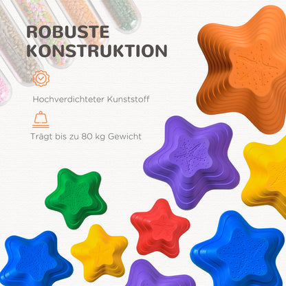 River Stones, 6-pc Balancing Stones, Balance Game, Non-Slip Stackable Stones, Stepping Stones Up to 80 kg Load Capacity, for Children Aged 3-8, Multicolored