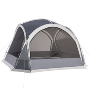 Portable Tent for 6-8 People Beach Camping Tent with 4 Mesh Screens Hook and Anti-UV Transport Bag for Fishing Hiking 137.8"x137.8"x90.6" Gray and White