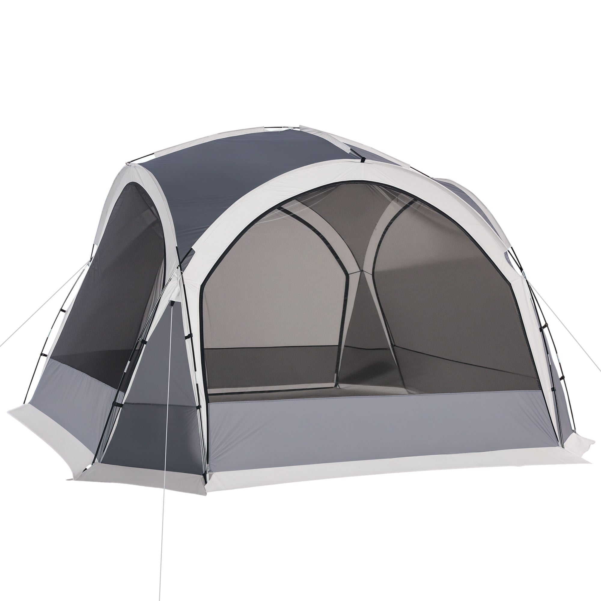 Portable Tent for 6-8 People Beach Camping Tent with 4 Mesh Screens Hook and Anti-UV Transport Bag for Fishing Hiking 137.8"x137.8"x90.6" Gray and White
