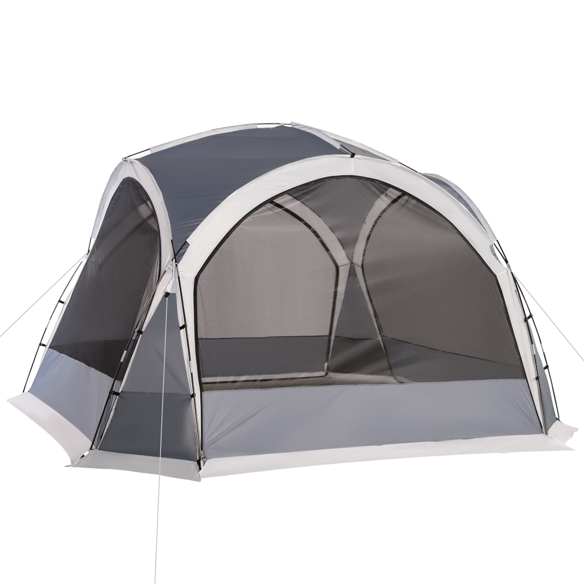 Portable Tent for 6-8 People Beach Camping Tent with 4 Mesh Screens Hook and Anti-UV Transport Bag for Fishing Hiking 137.8"x137.8"x90.6" Gray and White