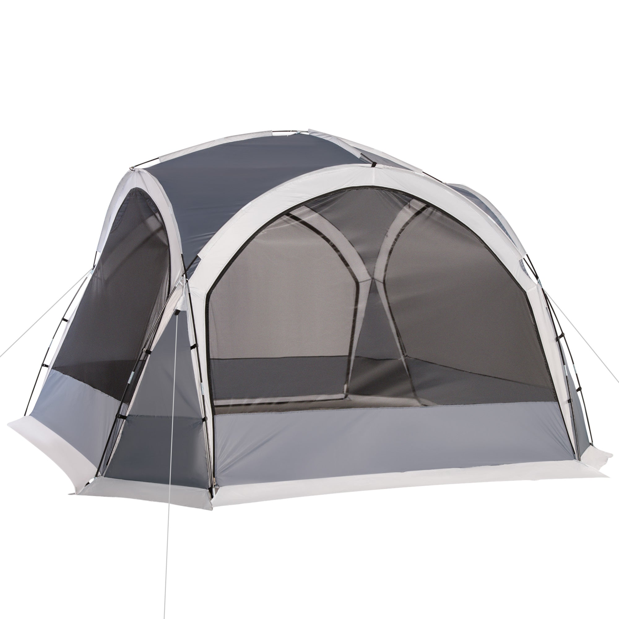 Portable Tent for 6-8 People Beach Camping Tent with 4 Mesh Screens Hook and Anti-UV Transport Bag for Fishing Hiking 137.8"x137.8"x90.6" Gray and White
