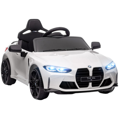 Kids Electric Car 12V Children's Car with 2.4G Remote Control, Suspension, Gentle Start, Electric Vehicle with MP3, USB, LED Lights, Horn, 3-5 km/h, for Kids 3-5 Years, White
