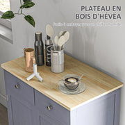 Living Room Storage Buffet with Cupboards, 2 Drawers, and Adjustable Shelf, Storage Cabinet for Living Room, Kitchen, Bedroom, Gray and Natural Wood