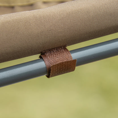 Double Sun Lounger with Adjustable Parasol for Outdoor and Garden 200x175x134cm Brown