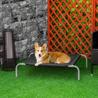 Elevated Pet Bed for Dogs Cats Breathable Pet Bed 90x65x20 cm for Sleeping Relaxing with Steel Frame for Indoor Outdoor Black