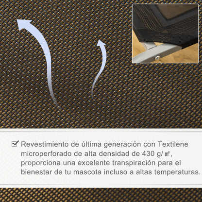 Elevated Pet Bed for Dogs Cats Breathable Pet Bed 90x65x20 cm for Sleeping Relaxing with Steel Frame for Indoor Outdoor Black