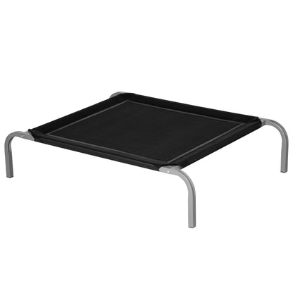Elevated Pet Bed for Dogs Cats Breathable Pet Bed 90x65x20 cm for Sleeping Relaxing with Steel Frame for Indoor Outdoor Black