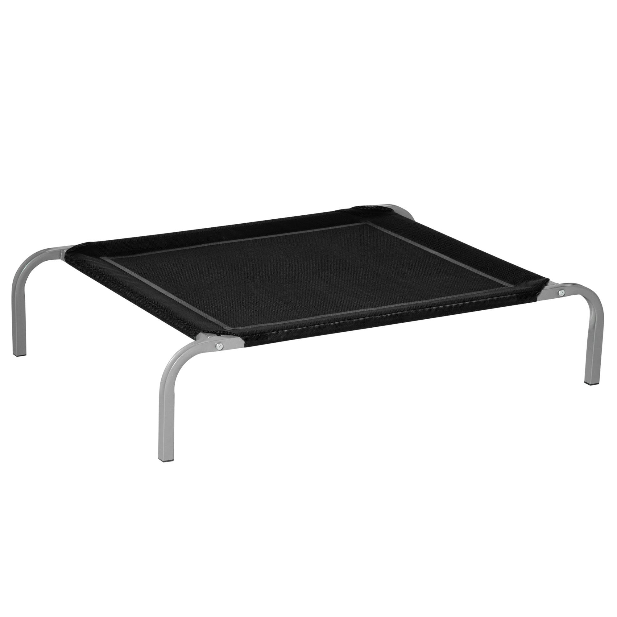 Elevated Pet Bed for Dogs Cats Breathable Pet Bed 90x65x20 cm for Sleeping Relaxing with Steel Frame for Indoor Outdoor Black