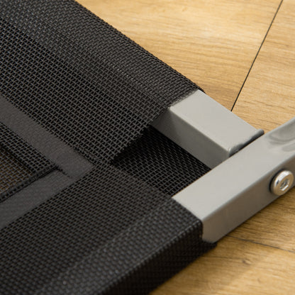 Elevated Pet Bed for Dogs Cats Breathable Pet Bed 90x65x20 cm for Sleeping Relaxing with Steel Frame for Indoor Outdoor Black