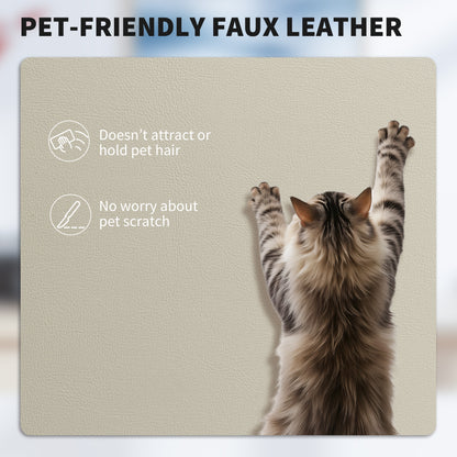 Ergonomic Office Chair with Adjustable Backrest, Retractable Footrest, Padded Faux Leather Swivel Seat, Height Adjustable — Beige