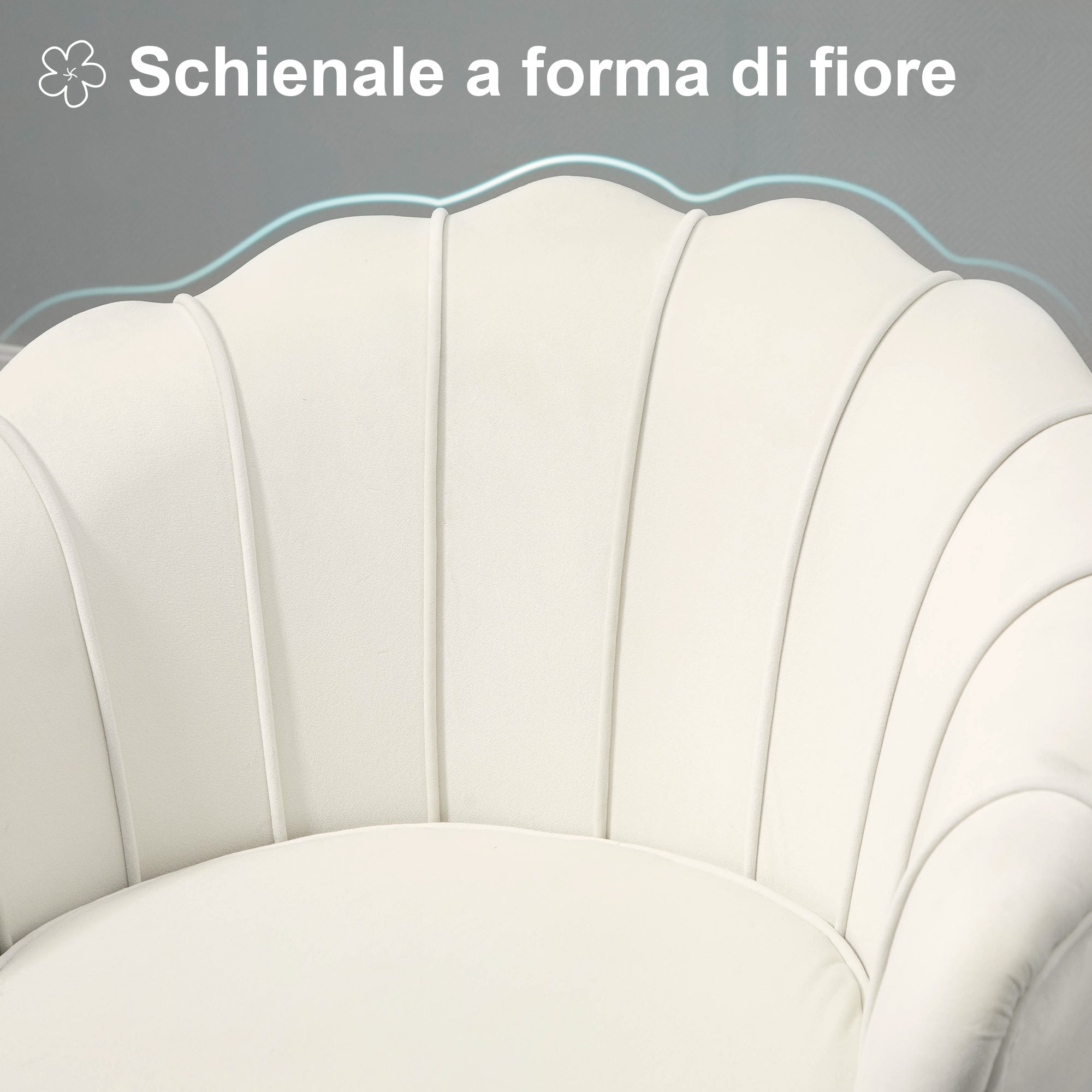 Vintage Velvet Design Armchair, Retro Chair for Bedroom, Living Room, or Office, Cream 79x77x77cm