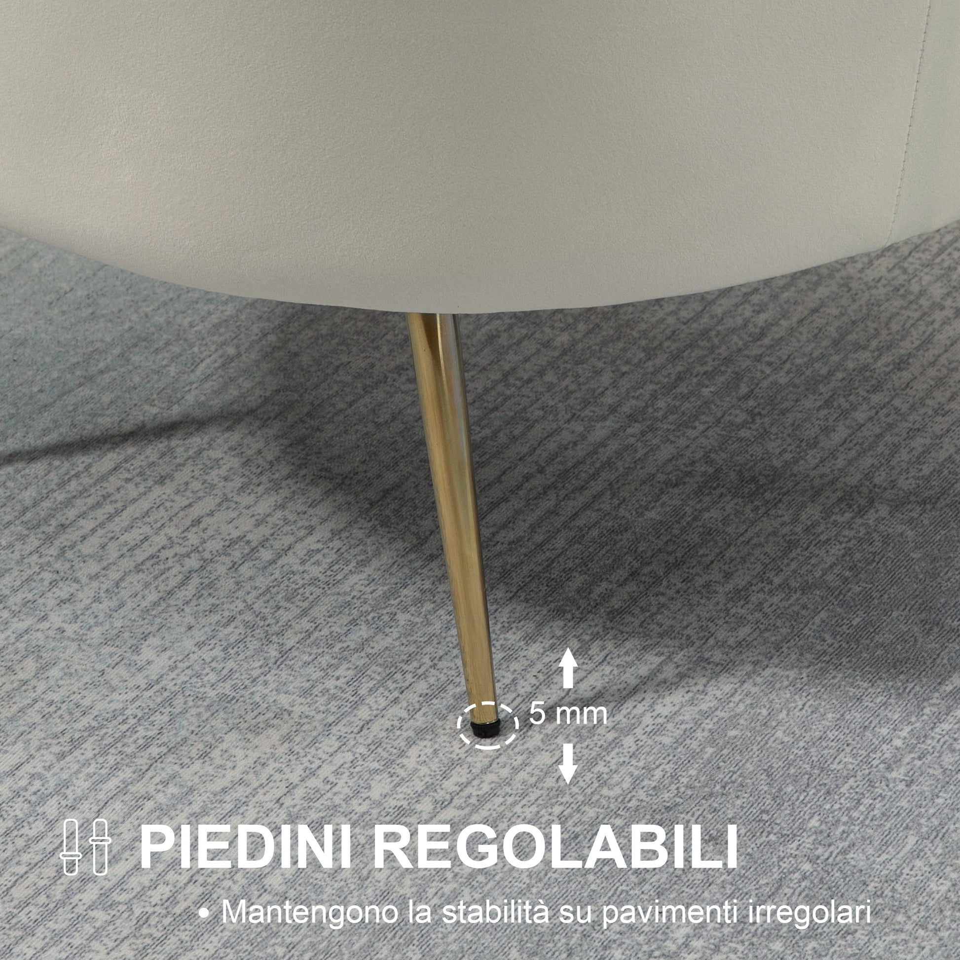 Vintage Velvet Design Armchair, Retro Chair for Bedroom, Living Room, or Office, Cream 79x77x77cm