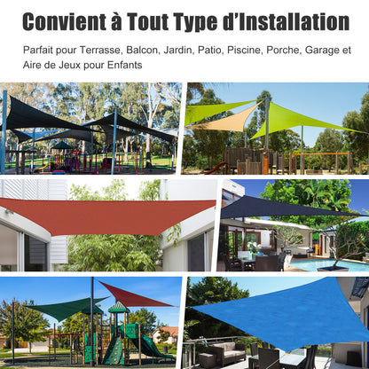 Large Size Triangular Shade Sail 4 x 4 x 4 m Waterproof High-Density 160 g/m² Polyester Gray