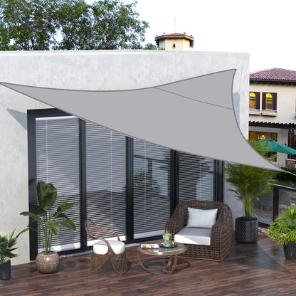 Large Size Triangular Shade Sail 4 x 4 x 4 m Waterproof High-Density 160 g/m² Polyester Gray