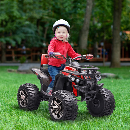 Electric Quad for Kids, 12V 10Ah Kids Quad with Forward, Reverse Function, 2 Motors, USB Port, MP3 Music Player, Kids Vehicle with Headlight 3-8 km/h, for 3-5 Years, Red