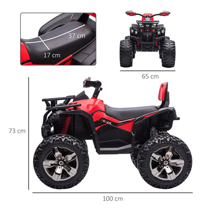 Electric Quad for Kids, 12V 10Ah Kids Quad with Forward, Reverse Function, 2 Motors, USB Port, MP3 Music Player, Kids Vehicle with Headlight 3-8 km/h, for 3-5 Years, Red
