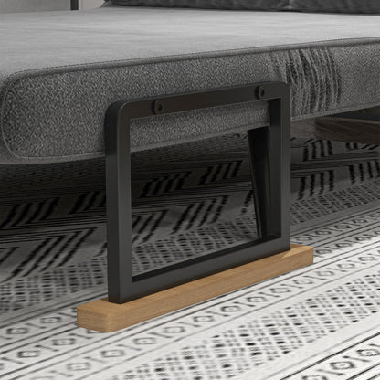 Sleeper Sofa, Fold-Out Bed with Bed Function, Recliner Chair with Back Cushion, Upholstered Sofa with Adjustable Backrest, Velvet Look, 102W x 73D x 81H cm, Dark Gray