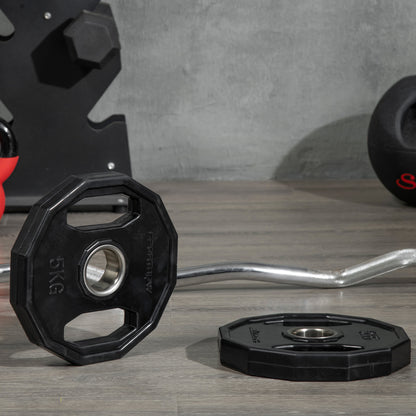 SPORTNOW Set of 2 Olympic Weight Plates 5 kg Ø24x3.5 cm Cast Iron Weight Plates with 5 cm Hole for Bar Fitness Training at Home Gym Black