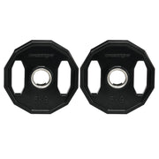 SPORTNOW Set of 2 Olympic Weight Plates 5 kg Ø24x3.5 cm Cast Iron Weight Plates with 5 cm Hole for Bar Fitness Training at Home Gym Black
