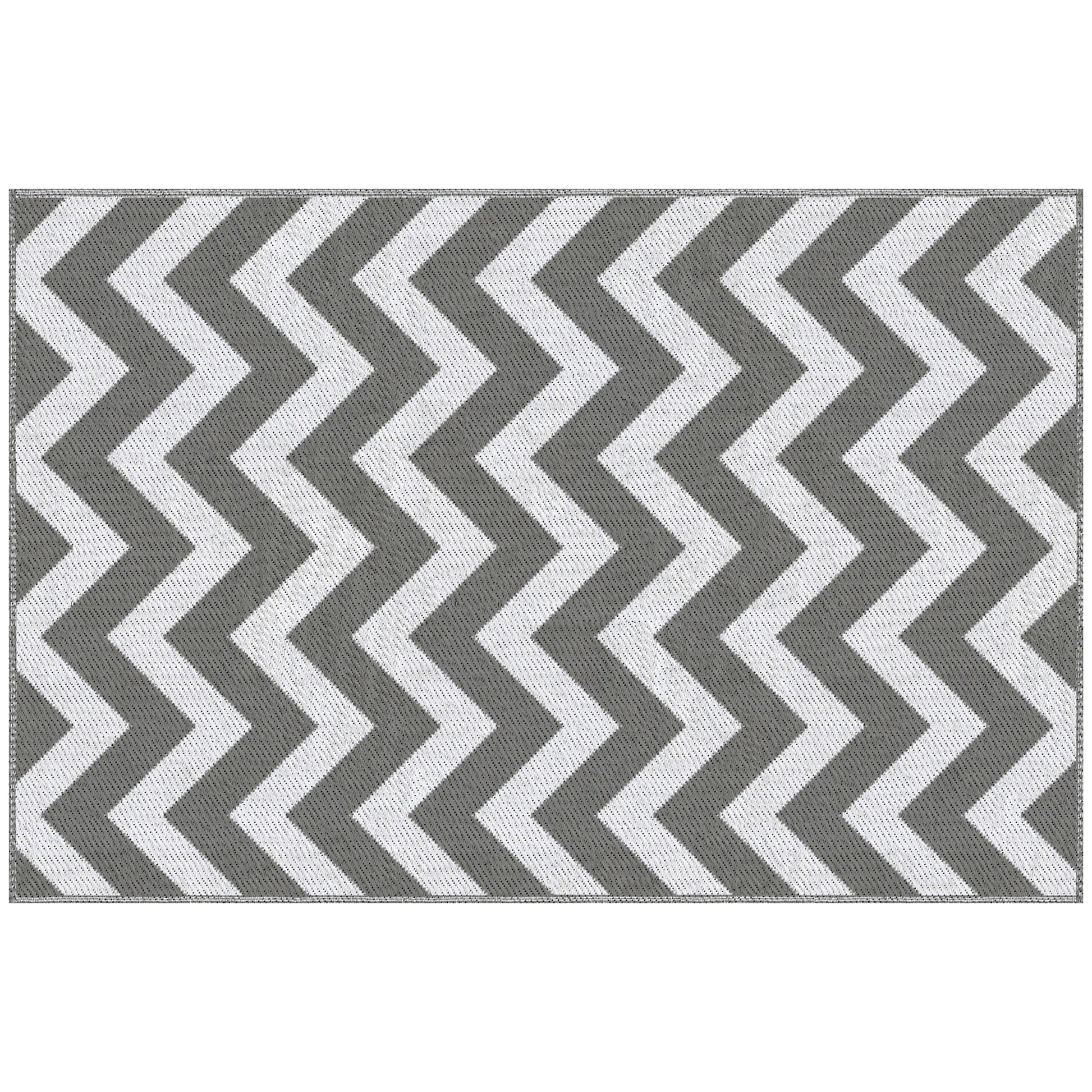 Outdoor Carpet Weatherproof Outdoor Rug Carpet Outdoor Rug for Living Room Balcony Garden Terrace Bathroom Hall Kitchen 121x182cm Light Grey+White