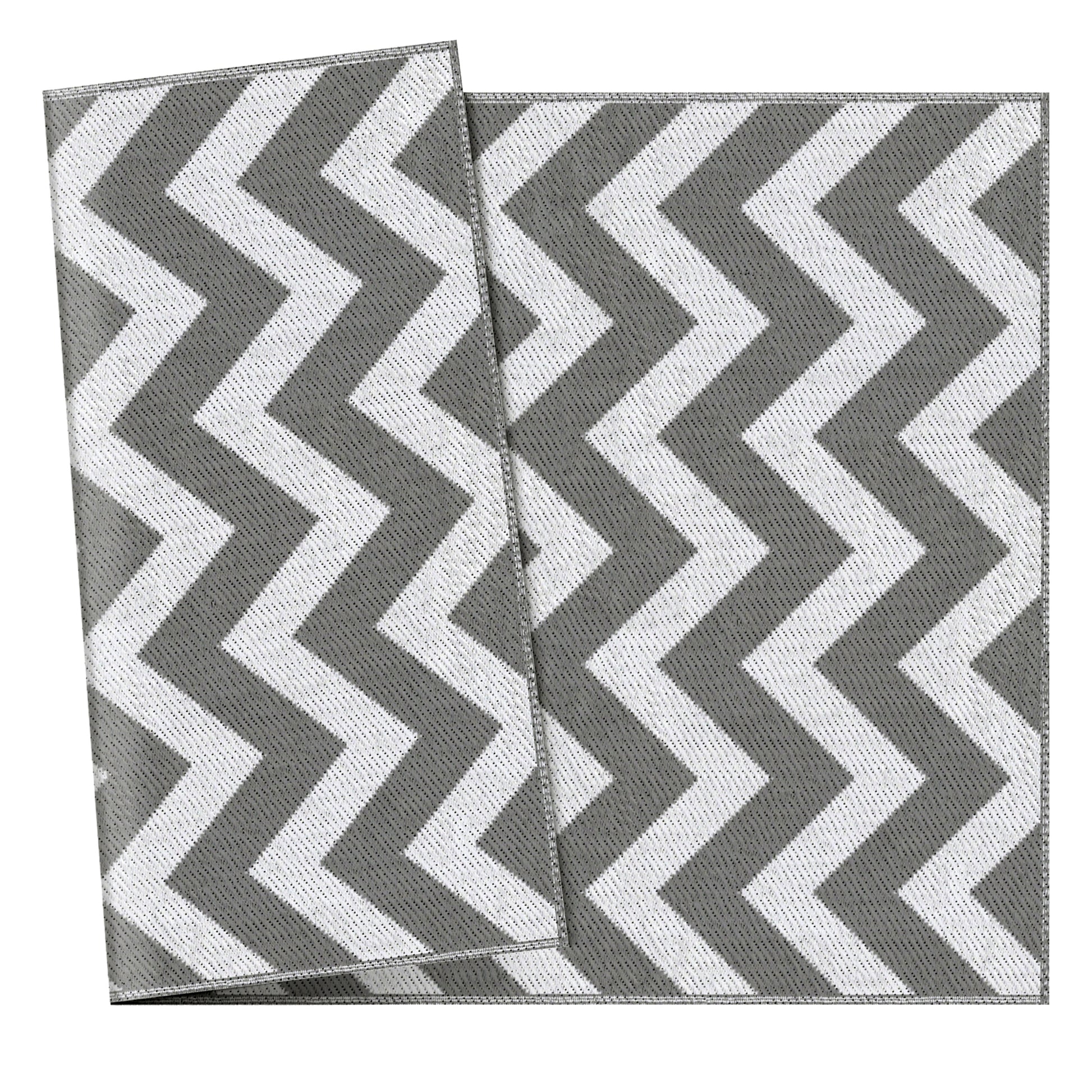 Outdoor Carpet Weatherproof Outdoor Rug Carpet Outdoor Rug for Living Room Balcony Garden Terrace Bathroom Hall Kitchen 121x182cm Light Grey+White